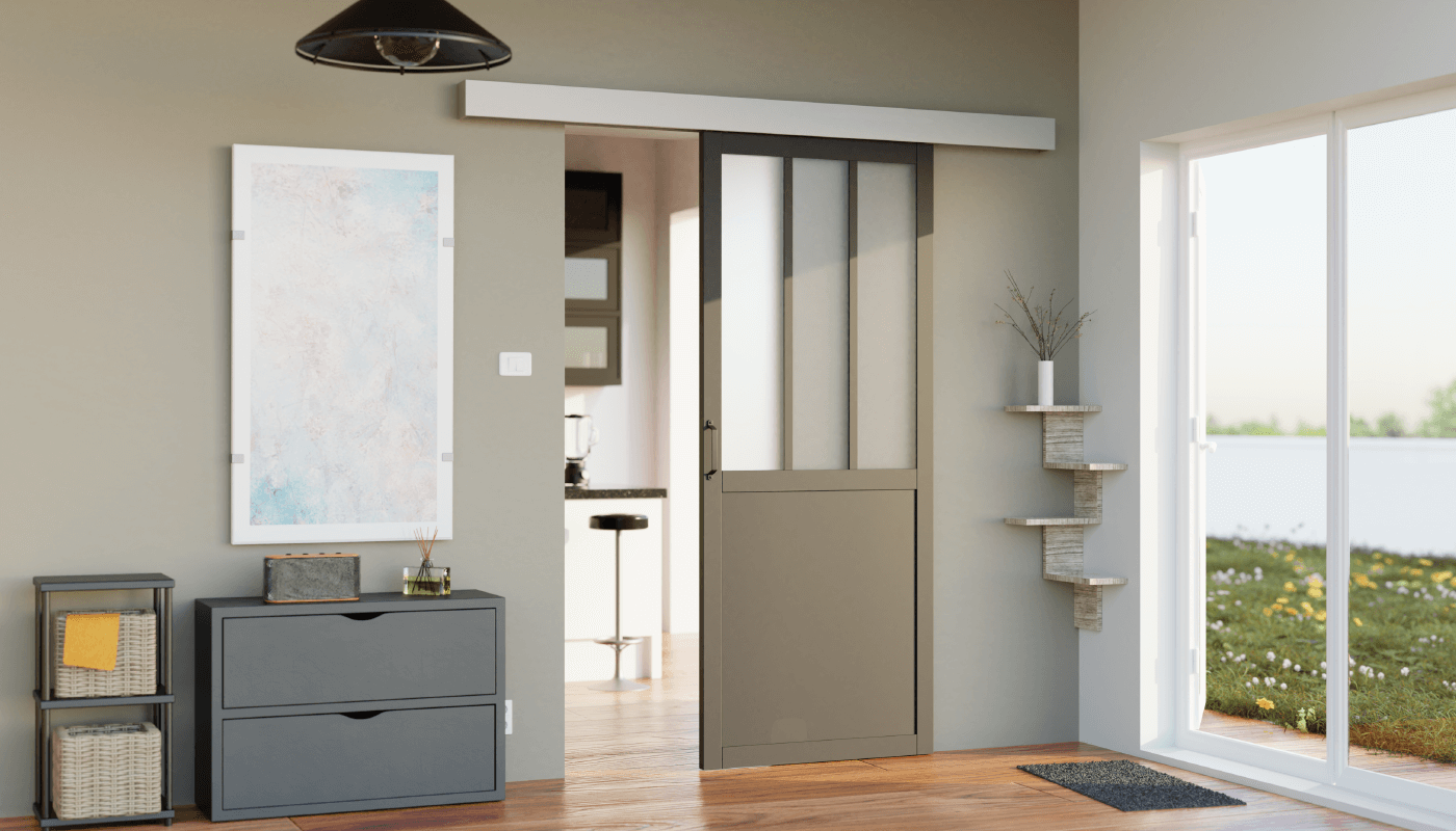 Conception 3D porte d'intérieur coulissante