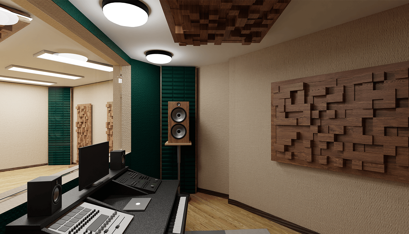 Conception 3D studio d'enregistrement