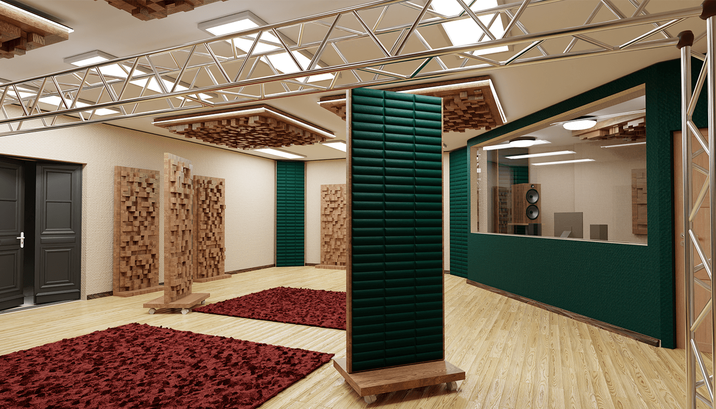 Conception 3D studio d'enregistrement