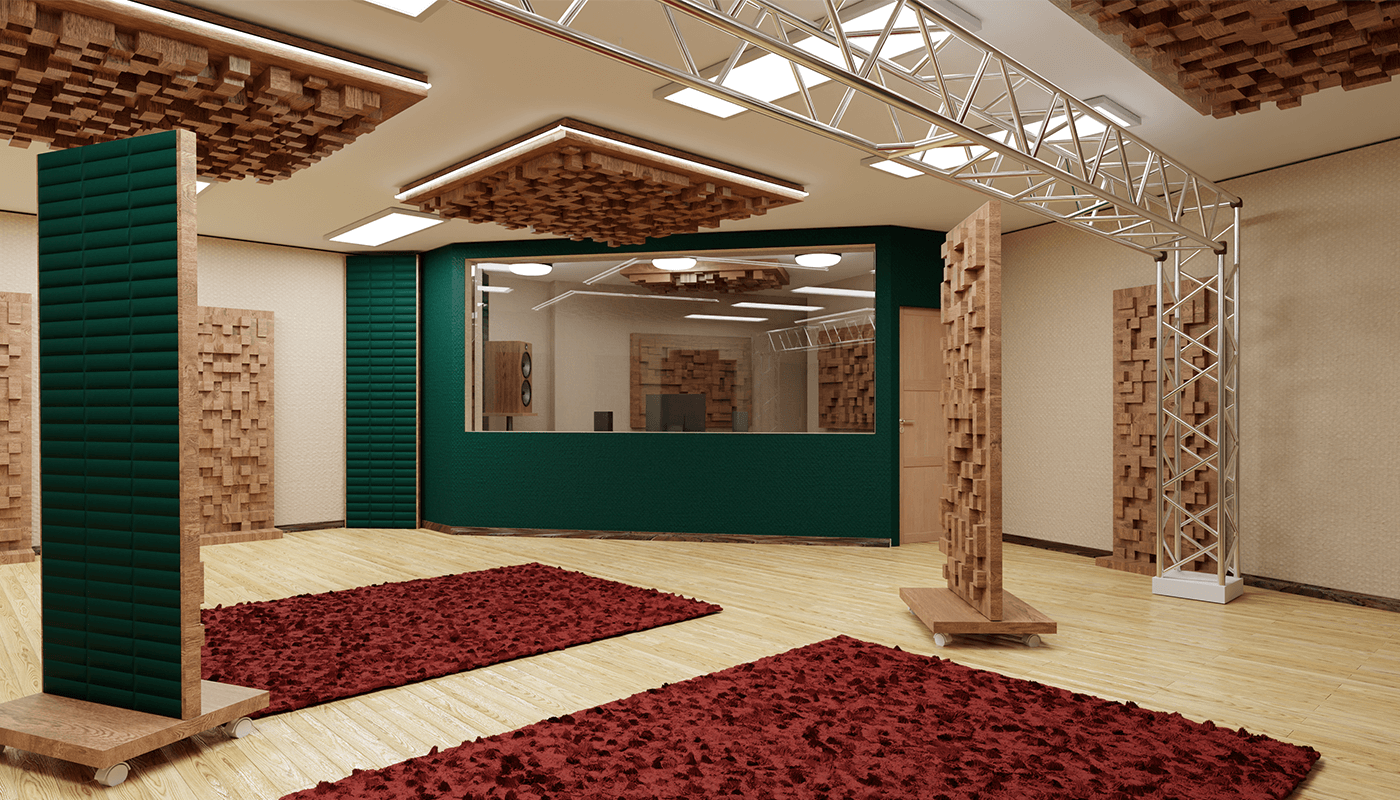 Conception 3D studio d'enregistrement