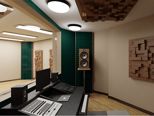 Conception 3D du studio d'enregistrement de la ville de St Mandé Conception 3D du studio d'enregistrement de la ville de St Mandé